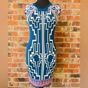 Geometric Knit Sleeveless Dress